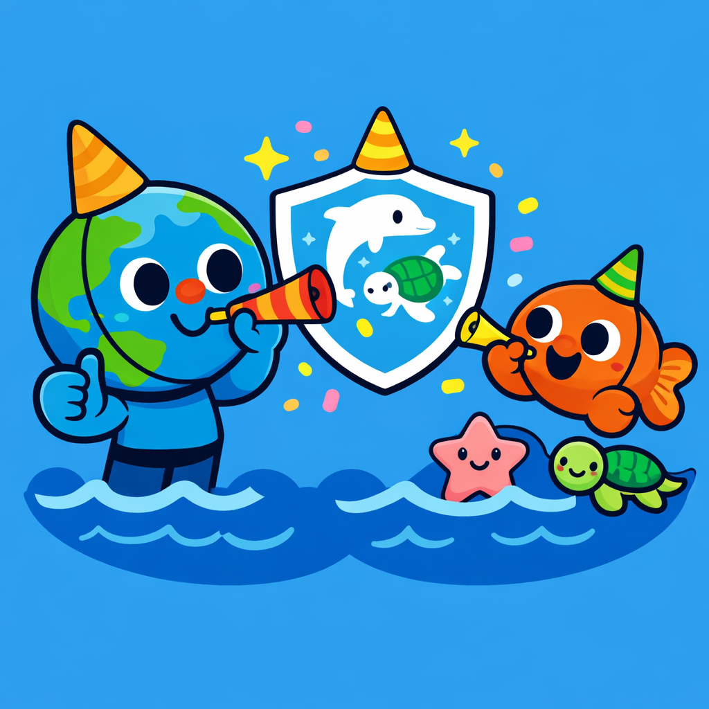 Illustration of protected marine reserve ocean coastline habitat. Context: Ocean protection preserves biodiversity, safeguards food sources, and sustains the ecosystems producing o