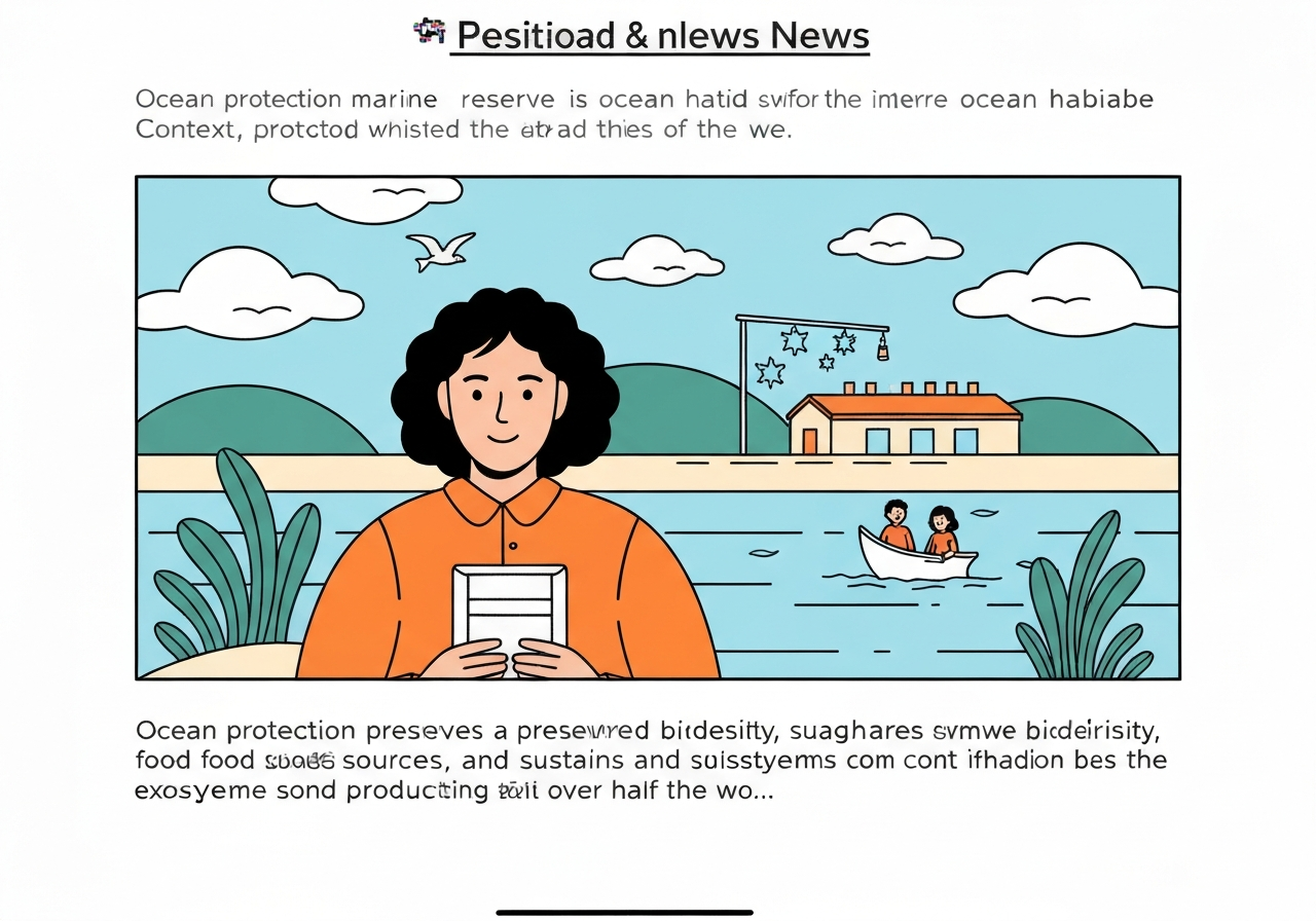 Illustration of protected marine reserve ocean coastline habitat. Context: Ocean protection preserves biodiversity, safeguards food sources, and sustains the ecosystems producing o
