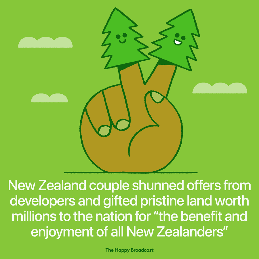 A couple has gifted 900 hectares of pristine land