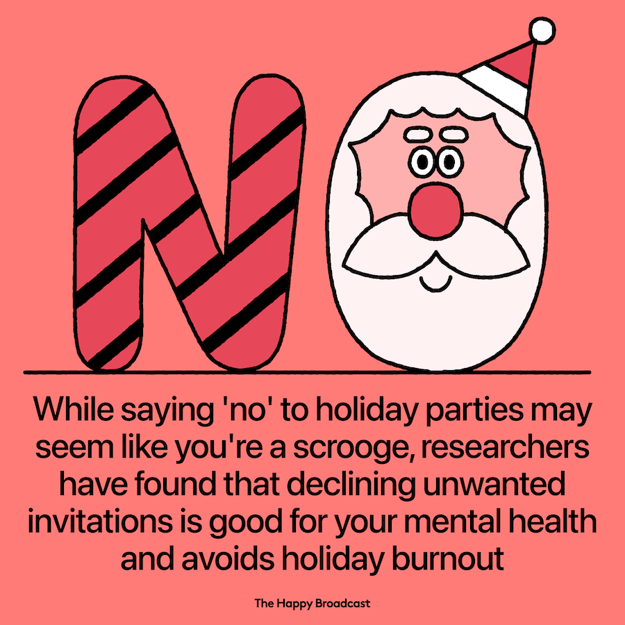 Say no to unwanted holiday parties benefits your mental health